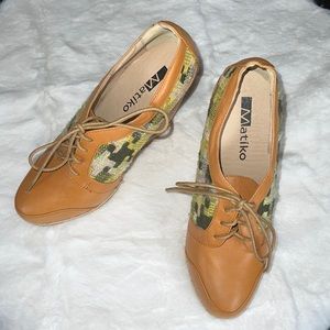 Mitako Woven Leather Wedge Booties